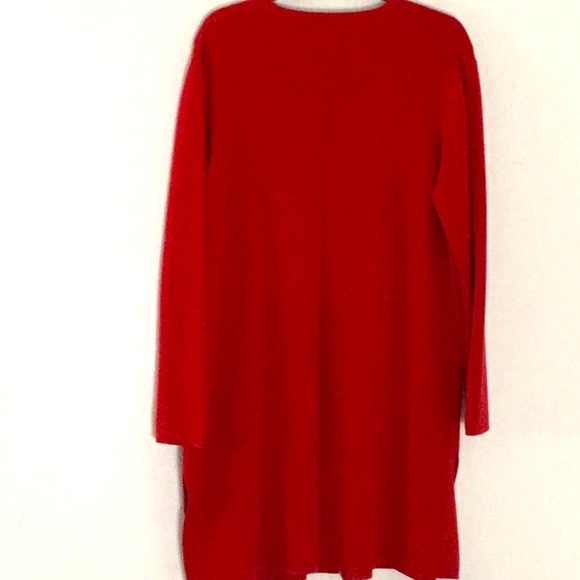 Requirements Long Length Cardigan Button Down Red Sweater, 100% Cotton. Career - Picture 2 of 4
